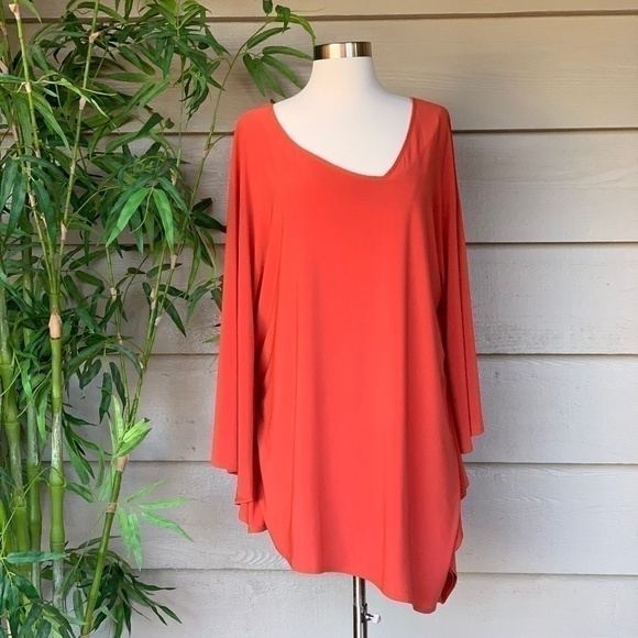 🎉Antthony Rust Butterfly Sleeve Oversized Top - Picture 1 of 7